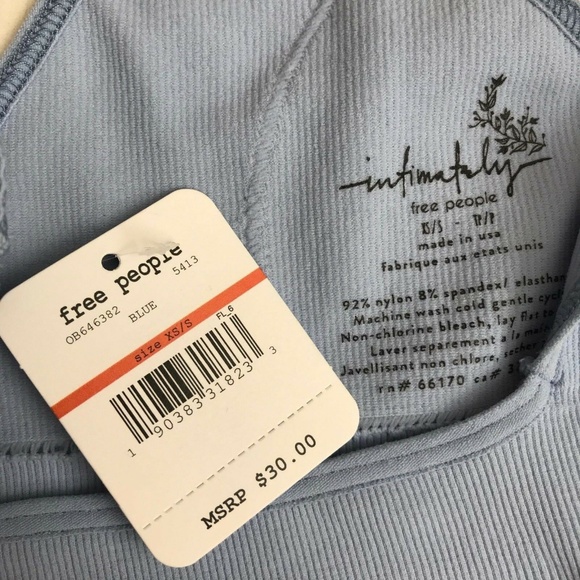 FREE PEOPLE Low Back Bralette XS/S Blue NWT - Picture 4 of 5